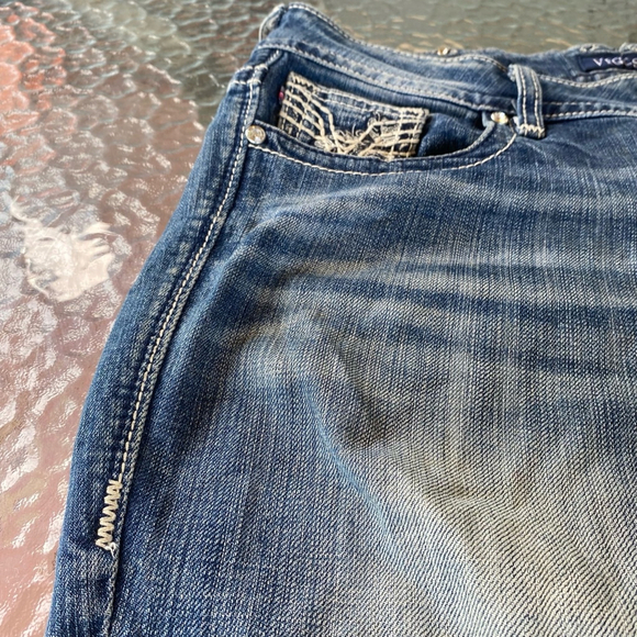 Y2K Trashy McBling Distressed Low Rise Bling Diamond Jeans Size 10 Embroidered - Picture 4 of 16